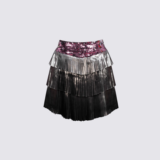 Tantalize - Metallic Sequin Fringe Skirt