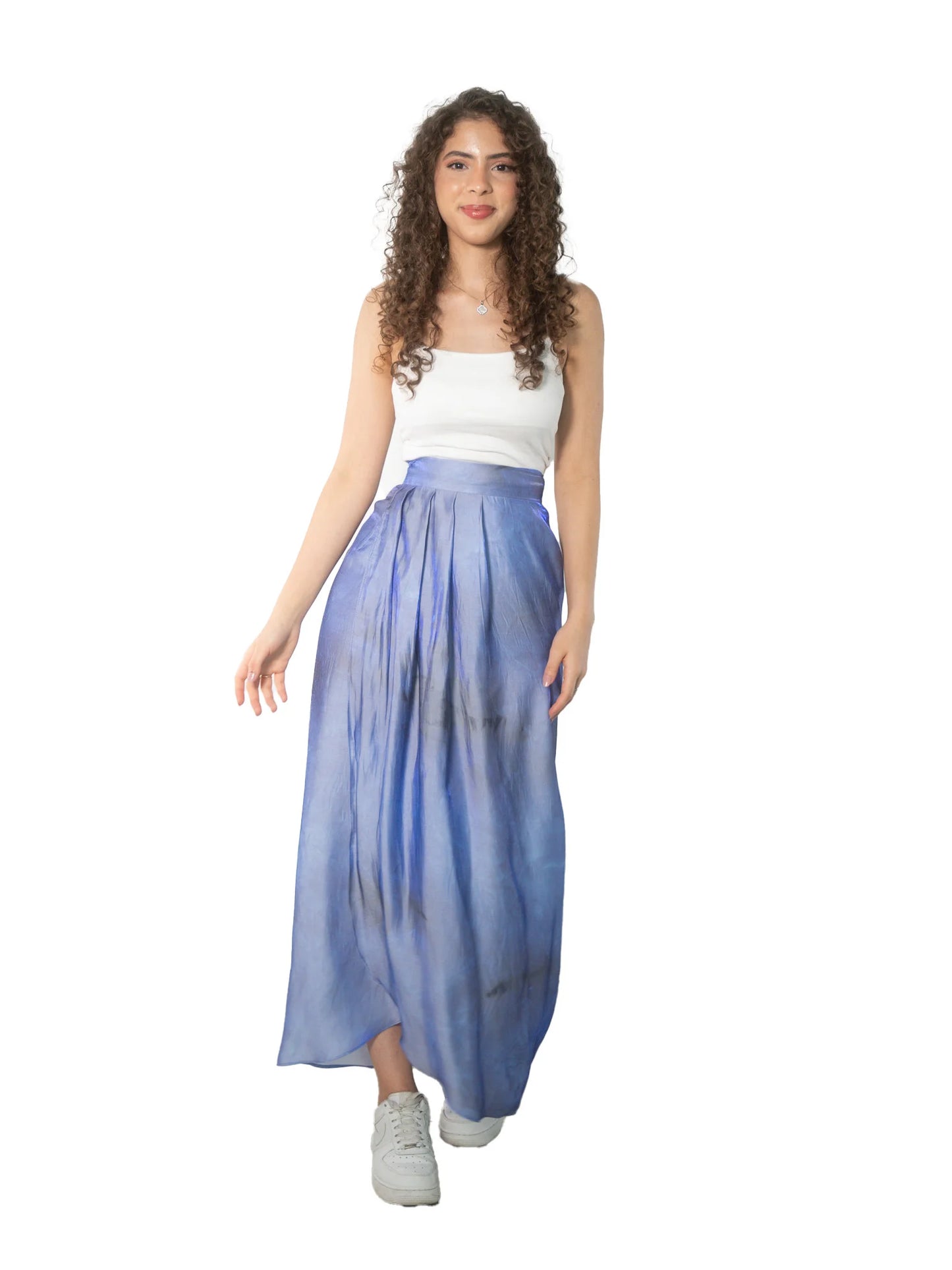 Blue wrap skirt