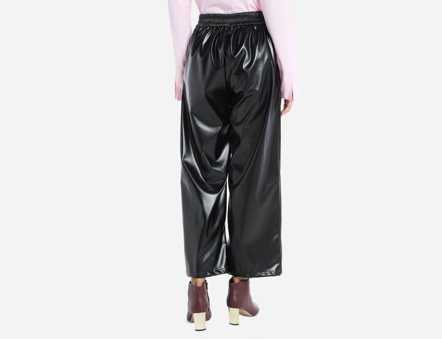 Wide leg Faux Leather trousers