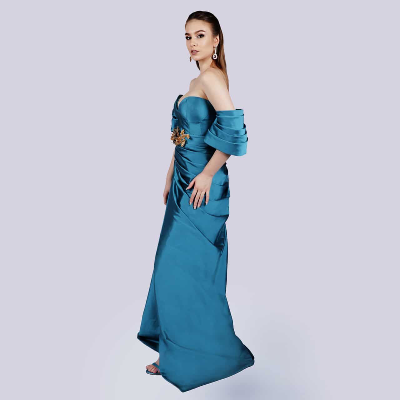 Enchanted- Puff Sleeves Corset Gown - NIVA Fashion House