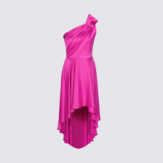 Pink Berry - One Shoulder Silk Dress