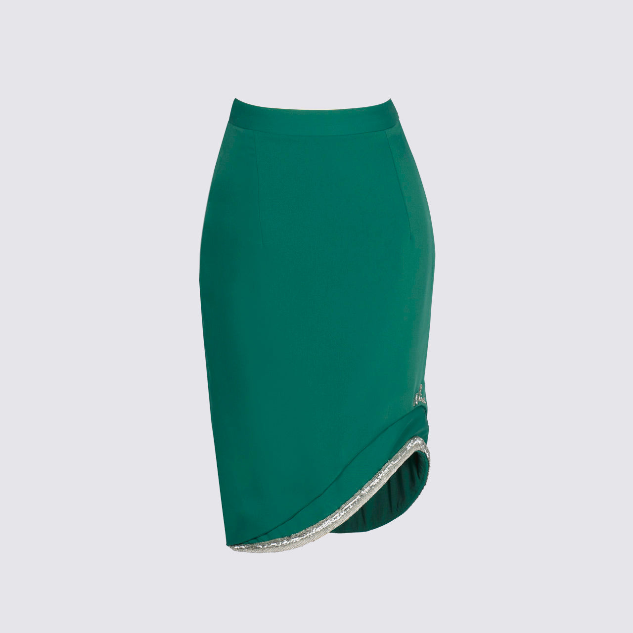 Moss-Rose Skirt Asymmetric Hem Skirt