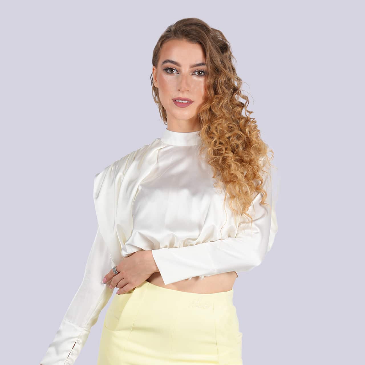 Snowdrop - Shoulder-Ruched Blouse - NIVA Fashion House 