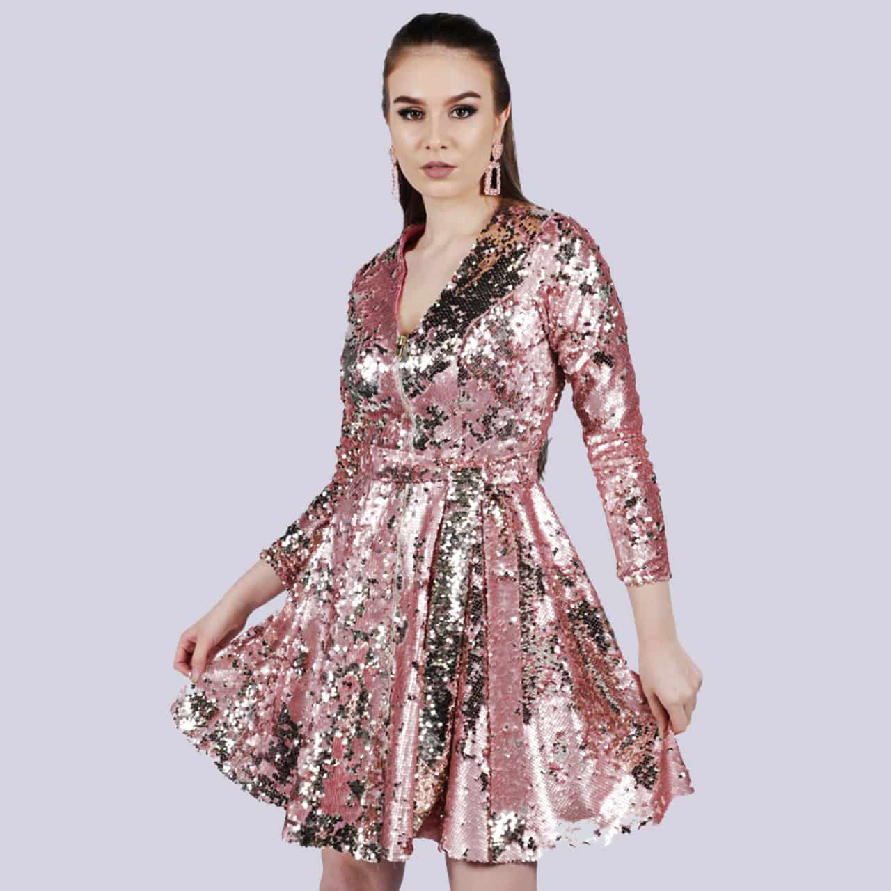 Charisma - Semi Fitted Sequin Dress - NIVA Fashion House