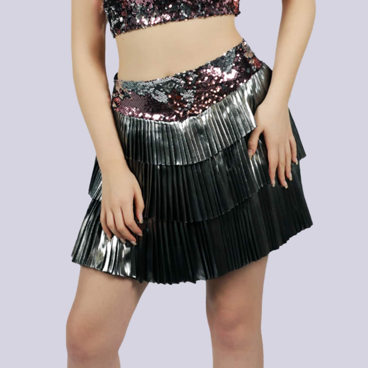 Tantalize - Metallic Sequin Fringe Skirt - NIVA Fashion House
