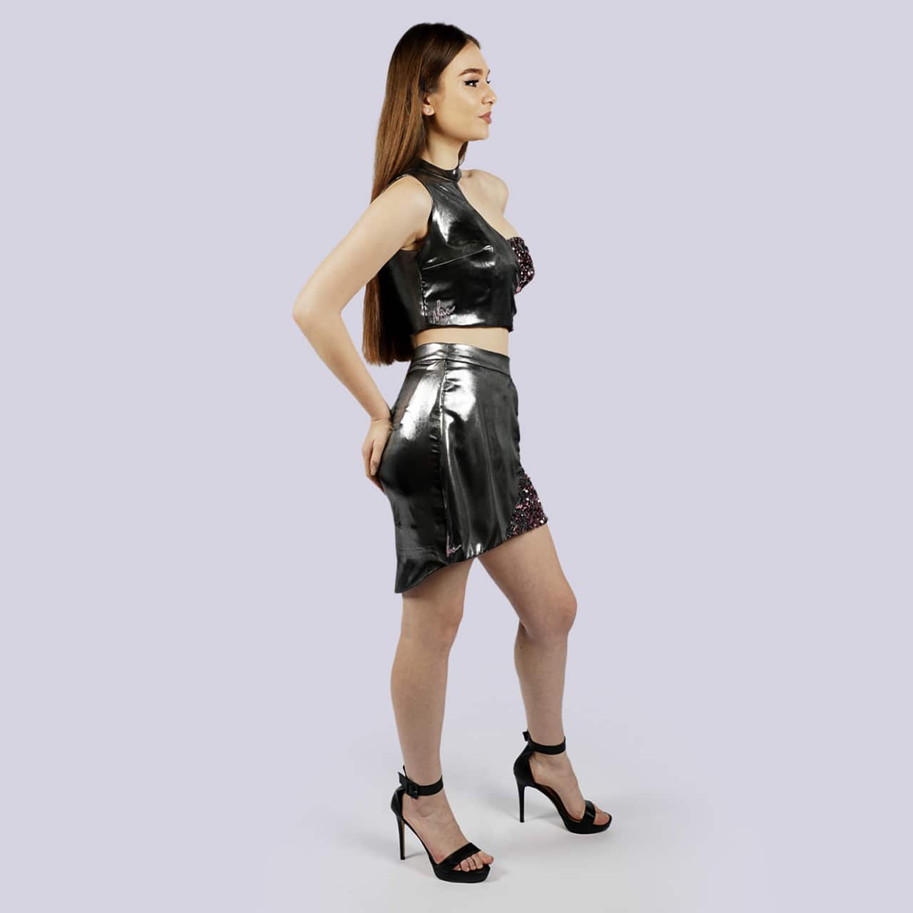 Radiant - 2 tone Fitted Skirt - NIVA Fashion House