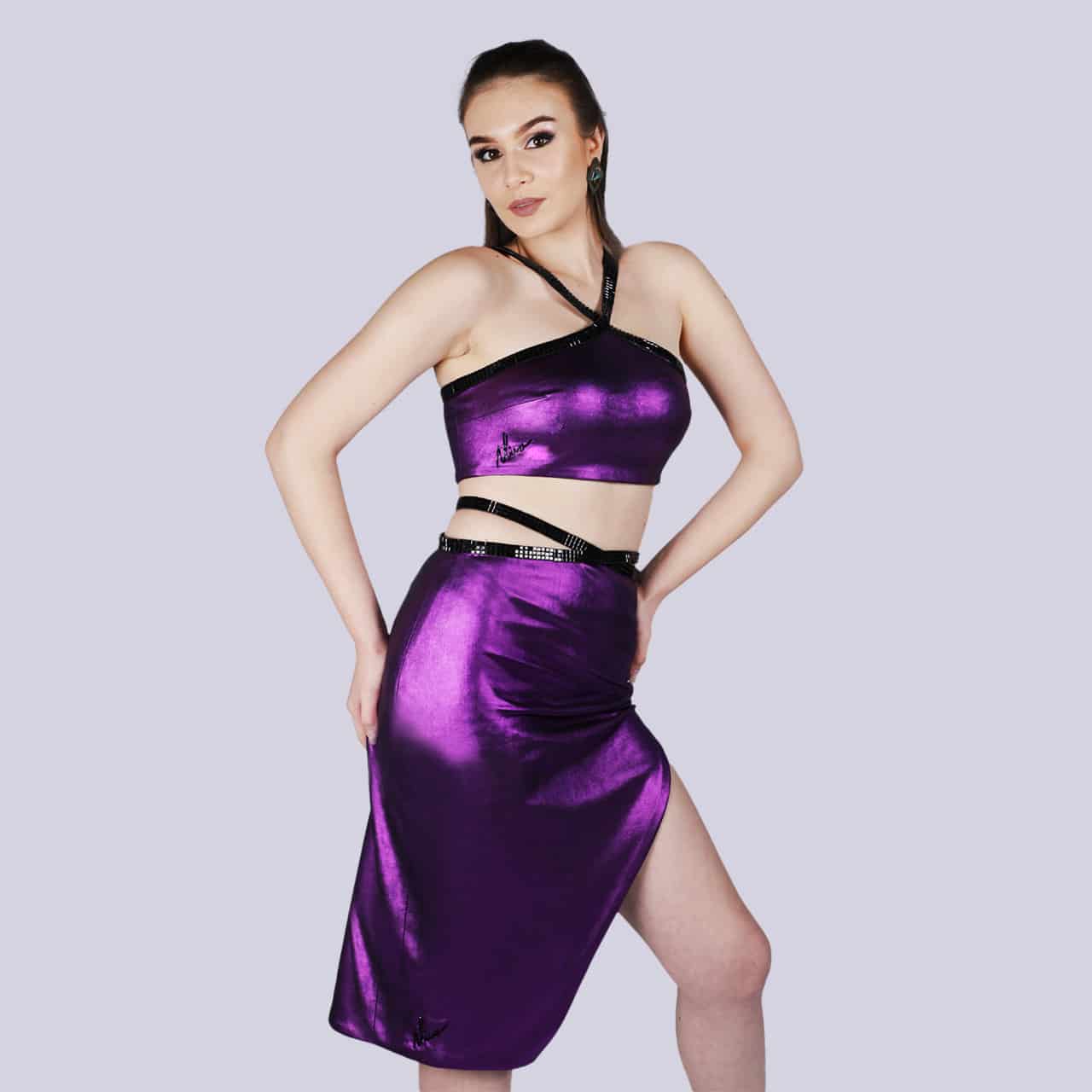 Lure - Criss Cross Purple Skirt - NIVA fashion house