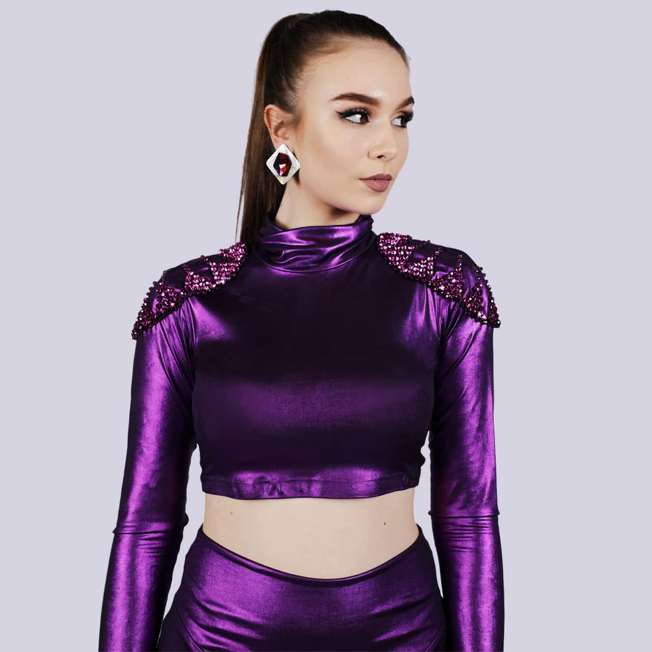 Opulence Top - Turtle Neck Full Sleeves Crop Top - NIVA Fashion House