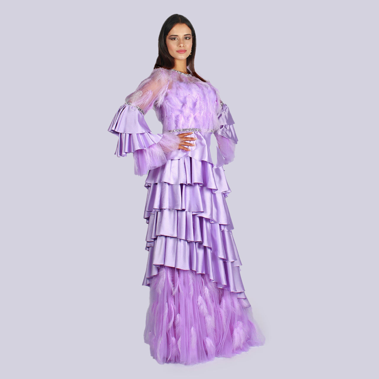 Senorita - Enchanted Feathers Tiered Ruffle Dress