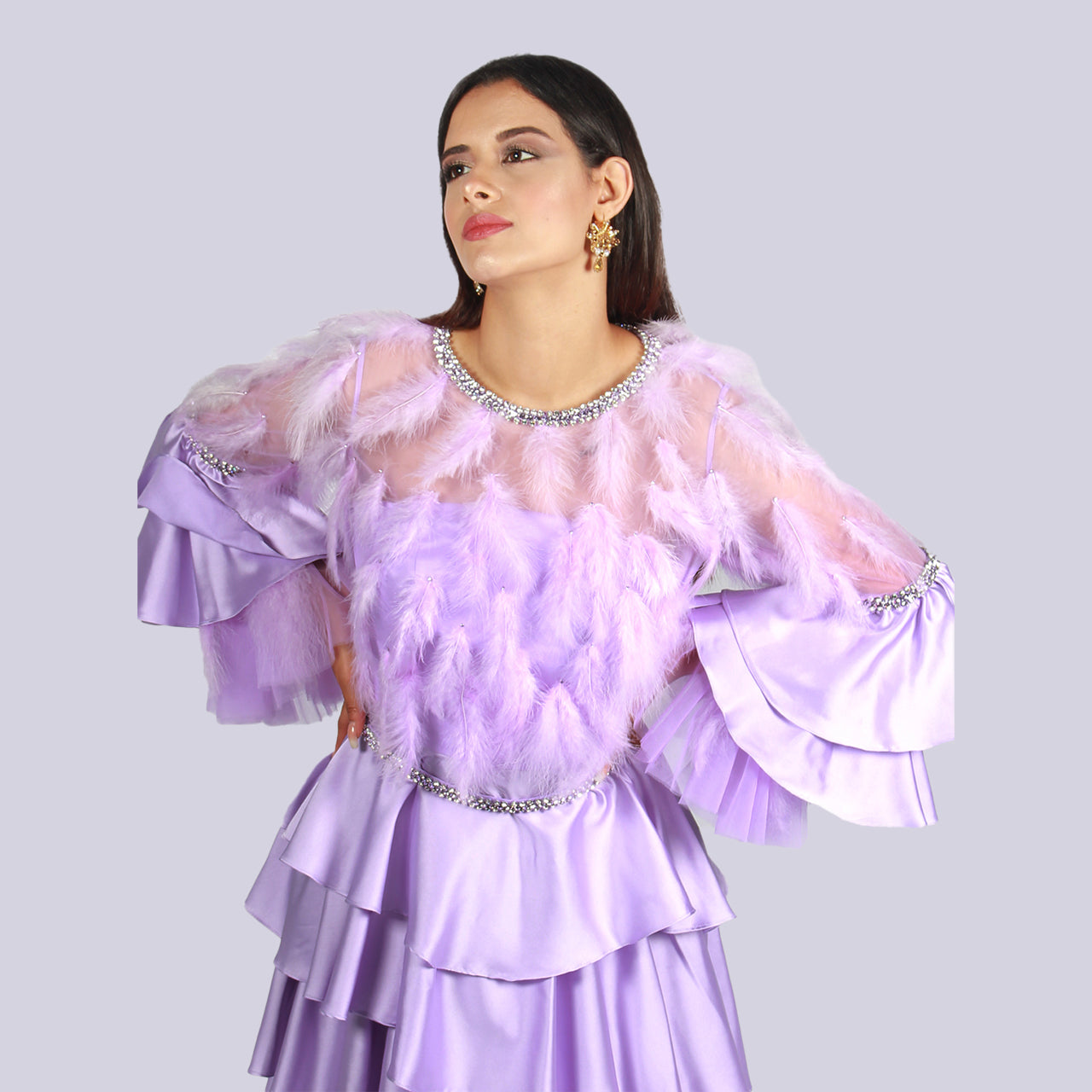 Senorita - Enchanted Feathers Tiered Ruffle Dress
