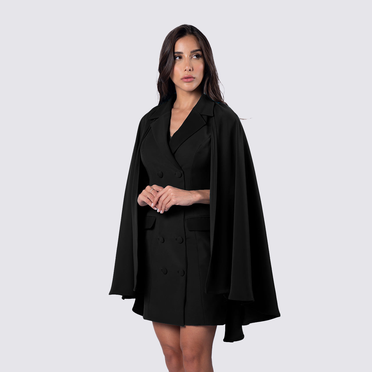 Dress with sales cape jacket