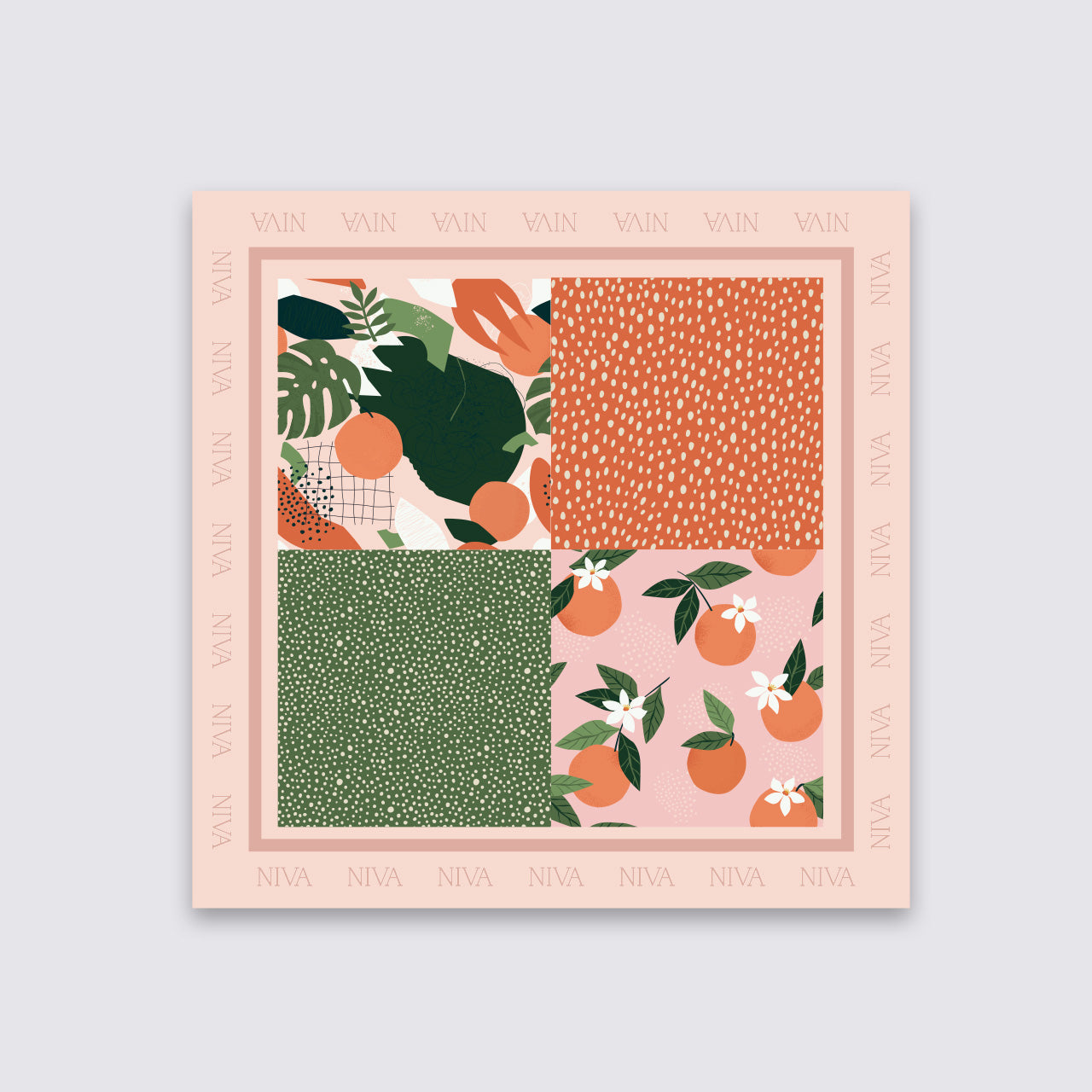 Tangerine Summer Print Silk Scarf