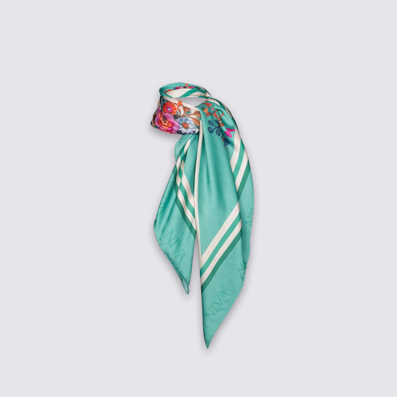 _Gift_Venice floral 3D print silk scarf